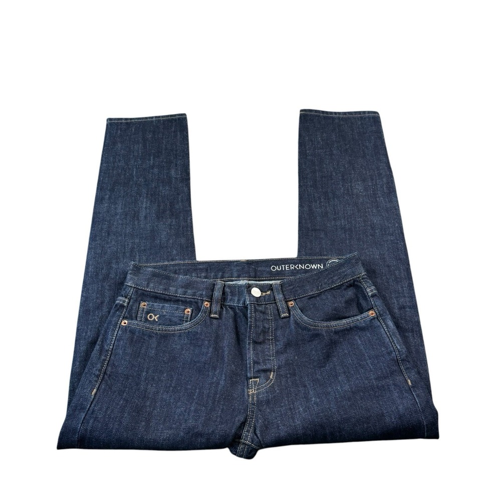 Outerknown Dark Indigo Selvedge Button Fly‎ Men's Jeans Size 29x30 Mint